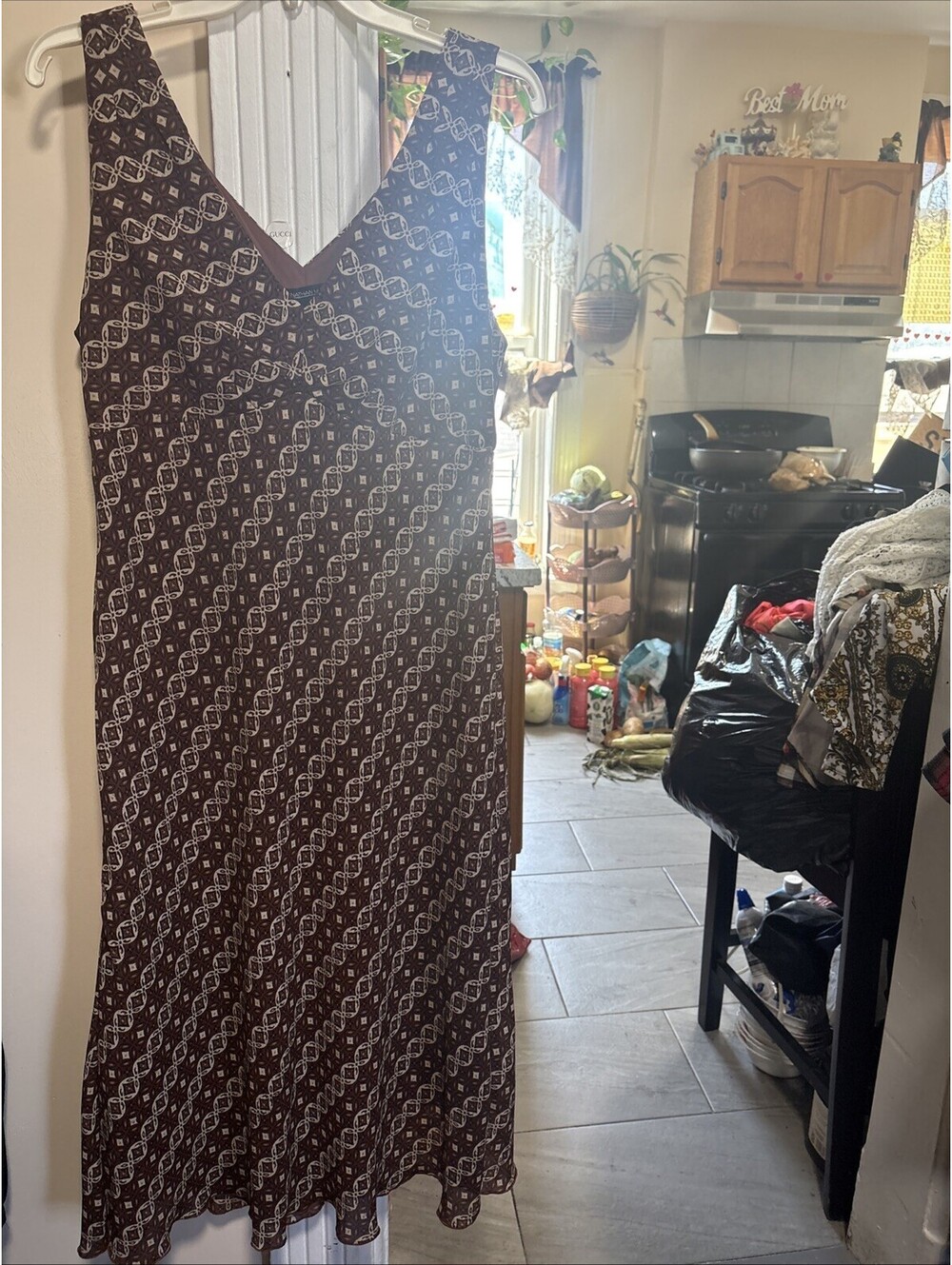 Jonathan Martin Women's Summer Dress Size 16 Brown With Beige Beautiful Design